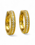 Aros argollas Diamante Lab 0,02 ct grifa borde ruleteado
