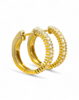 Aros argollas Diamante Lab 0,02 ct grifa borde ruleteado