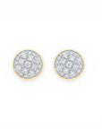 Sophia Schneider Joyas 10K yellow gold pave diamond stud earrings, 6mm, 0.05 ct.