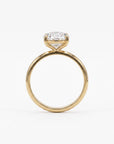 Anillo solitario Sophia Schneider Joyas de oro 18K con diamante de laboratorio corte oval de 3 quilates