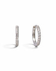 Aros argolla Sophia Schneider Joyas de oro blanco 10K con diamantes corte brillante de 0,25 ct en engaste de grifa