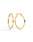 Aros argollas rectas de 30 mm en oro amarillo 18K de Sophia Schneider Joyas con acabado pulido brillante