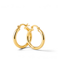 Aros argollas tubulares de 25 mm en oro amarillo 18K de Sophia Schneider Joyas con acabado brillante y cierre seguro.