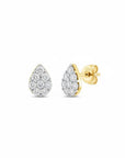 Aros stud Sophia Schneider Joyas en forma de gota con diamantes pavé de 0,20 ct en oro de 10K