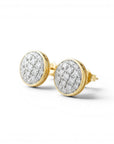 Aros punto de luz Sophia Schneider Joyas de oro 10K con pavé de diamantes de 0,05 ct y diseño circular de 6 mm