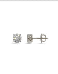 Aros stud Sophia Schneider Joyas de plata 925 con diamantes corte brillante en engaste pavé de 0,25 ct