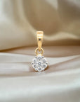 Colgante Sophia Schneider Joyas de oro blanco 10K con diamantes corte brillante de 0,10 ct en diseño de punto de luz