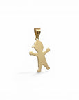 Colgante de oro amarillo 18K con forma de niño con gorra, personalizable. Sophia Schneider Joyas.