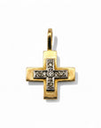 Colgante de cruz Sophia Schneider Joyas en oro de 18K con incrustaciones de diamantes brillantes