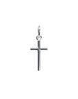 Dije de cruz minimalista en plata 925 de Sophia Schneider Joyas, diseño pequeño y elegante de 7x14 mm.