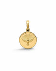 Medalla redonda Sophia Schneider Joyas de plata enchapada en oro con diseño de Espíritu Santo y rayos de sol, 12 mm. Primera comunión, confirmación, bautizo