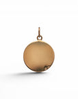 Medalla redonda de oro rosado de 18 mm de Sophia Schneider Joyas, personalizable con grabado láser.