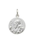 Medalla redonda San Benito de plata 925 pulida de 14 mm de Sophia Schneider Joyas.