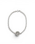 Pulsera de cadena de eslabones de plata 925 con medalla circular del Espíritu Santo de Sophia Schneider Joyas