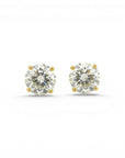 Sophia Schneider Joyas 10K yellow gold stud earrings with 1 Ct lab-created diamonds, brilliant cut, 5mm.
