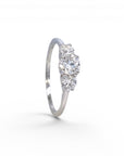 Sophia Schneider Joyas 10K white gold ring with three lab-created diamonds totaling 1 ct.