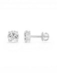 Sophia Schneider Joyas 10K white gold stud earrings with 1 Ct brilliant-cut lab-grown diamonds, 5mm.