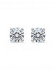 Sophia Schneider Joyas 10K white gold stud earrings with 1 ct lab-created brilliant cut diamonds.