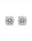 Sophia Schneider Joyas 10K white gold stud earrings with 2 Ct brilliant-cut lab-grown diamonds, 7mm.