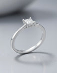 Sophia Schneider Joyas 10K white gold ring with a 0.16 ct princess-cut diamond solitaire.