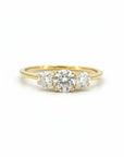 Sophia Schneider Joyas 10K yellow gold three-stone lab-created diamond ring, 1 Ct total.