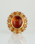 Sophia Schneider Joyas oval amber ring with citrine and zircon accents, 6.47 ct