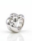 Sophia Schneider Joyas chunky braided ring in silver with rhodium plating. Size 11.