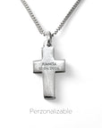 Cruz de plata 925 de 12x20 mm de Sophia Schneider Joyas, personalizable con grabado láser.