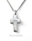 Cruz de plata 925 de 12x20 mm de Sophia Schneider Joyas, personalizable con grabado láser.