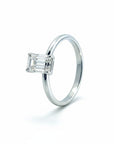 Sophia Schneider Joyas 18K white gold ring with 1.02 ct emerald-cut lab-grown diamond solitaire.