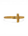 Sophia Schneider Joyas gold-plated silver ring with a cross design, size 11.