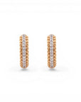 Sophia Schneider Joyas gold plated 18K sterling silver hoop earrings with lab diamonds and beaded detail.