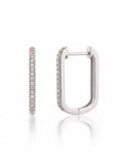 Sophia Schneider Joyas rectangular hoop earrings in sterling silver with lab diamonds 0.15 ctw