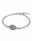 Sophia Schneider Joyas silver 925 chain bracelet with oval Virgin Mary medal, 18cm length.