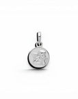 Sophia Schneider Joyas silver guardian angel charm, 8mm, round, customizable engraving on reverse.
