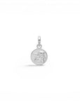 Sophia Schneider Joyas silver guardian angel charm, 8mm, round, customizable engraving on reverse.