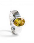 Sophia Schneider Joyas sterling silver ring with a 1.94 ct oval yellow citrine gemstone.