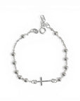 Sophia Schneider Joyas silver 925 chain bracelet with beaded accents and a central cross charm, adjustable length.