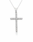 Sophia Schneider Joyas silver cross necklace with lab diamonds, 0.5 ctw.