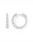 Sophia Schneider Joyas silver 925 hoop earrings with seven graduated lab diamonds, 1 ctw.