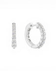 Sophia Schneider Joyas silver 925 hoop earrings with seven graduated lab diamonds, 1 ctw.