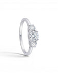 Sophia Schneider Joyas sterling silver 925 three-stone lab-created diamond ring, 1 ctw.