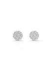 Sophia Schneider Joyas silver stud earrings with lab-created diamonds in a floral cluster design, 0.5 ct total weight.