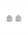 Sophia Schneider Joyas silver 925 stud earrings with pave diamonds, 5mm, 0.05 ct.