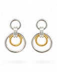 Sophia Schneider Joyas silver-plated rhodium maxi round hoop earrings with gold inner hoops, 3.5 cm.