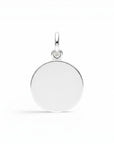 Sophia Schneider Joyas round 14mm sterling silver Holy Spirit medal with dove engraving, customizable.