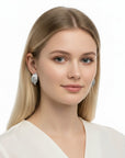 Sophia Schneider Joyas silver leaf earrings, 17mm, detailed texture, autumn-inspired design.