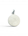 Sophia Schneider Joyas 14mm silver medal with praying Virgin profile, customizable engraving.