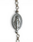 Sophia Schneider Joyas oval 925 silver bracelet with Virgin Mary medal and chain links.