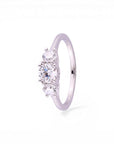 Sophia Schneider Joyas sterling silver ring with three lab-created diamonds, 1 ctw total.